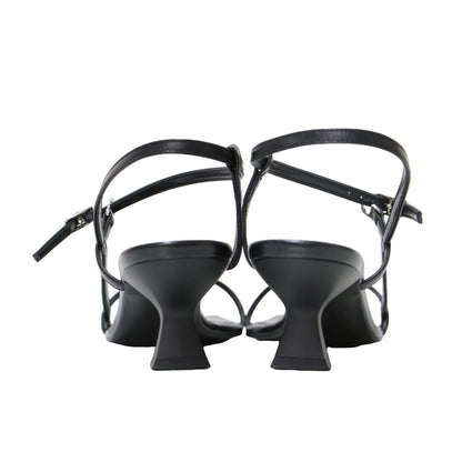 24春夏 ヌーディー ストリング サンダル / スクエアトゥ ヒール ストラップ スムース 241024