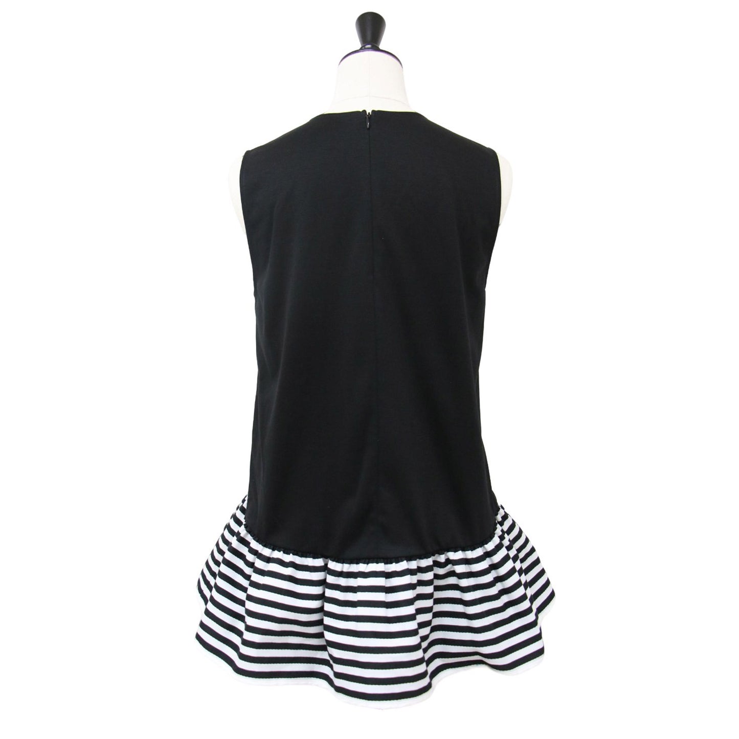 24春夏 ボーダー フリル トップス / BORDER FRILL TOP ノースリーブ ペプラム コットン 241029