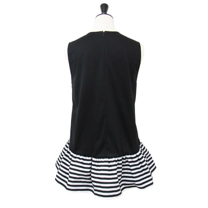 24春夏 ボーダー フリル トップス / BORDER FRILL TOP ノースリーブ ペプラム コットン 241029