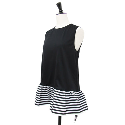 24春夏 ボーダー フリル トップス / BORDER FRILL TOP ノースリーブ ペプラム コットン 241029