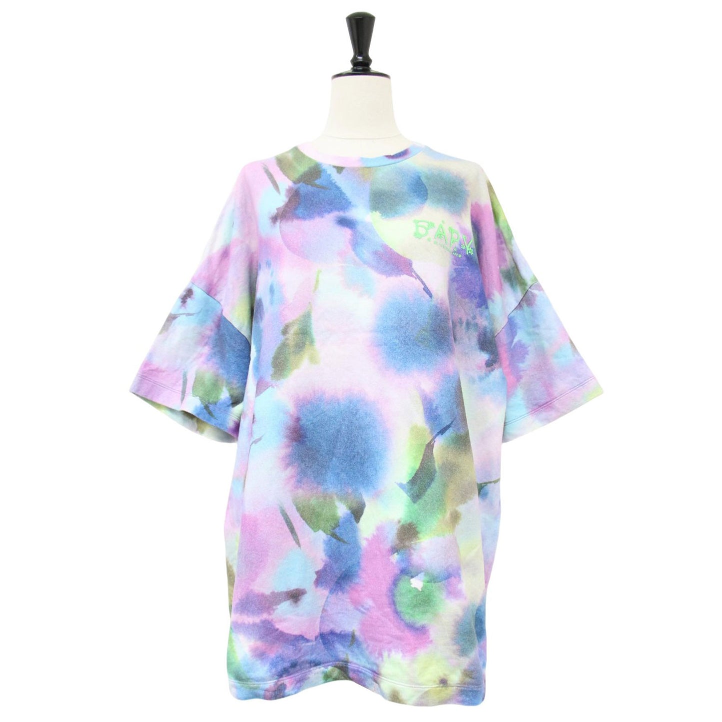 フローラル Tシャツ / フラワー タイダイ ロゴ オーバーサイズ コットン 半袖 241030