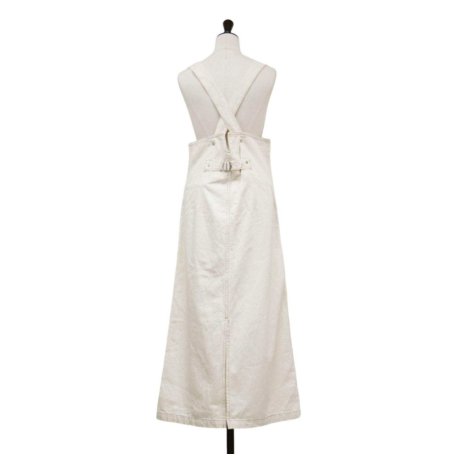 コットン デニム ハイウエスト ジャンパースカート / ロング丈 Aライン