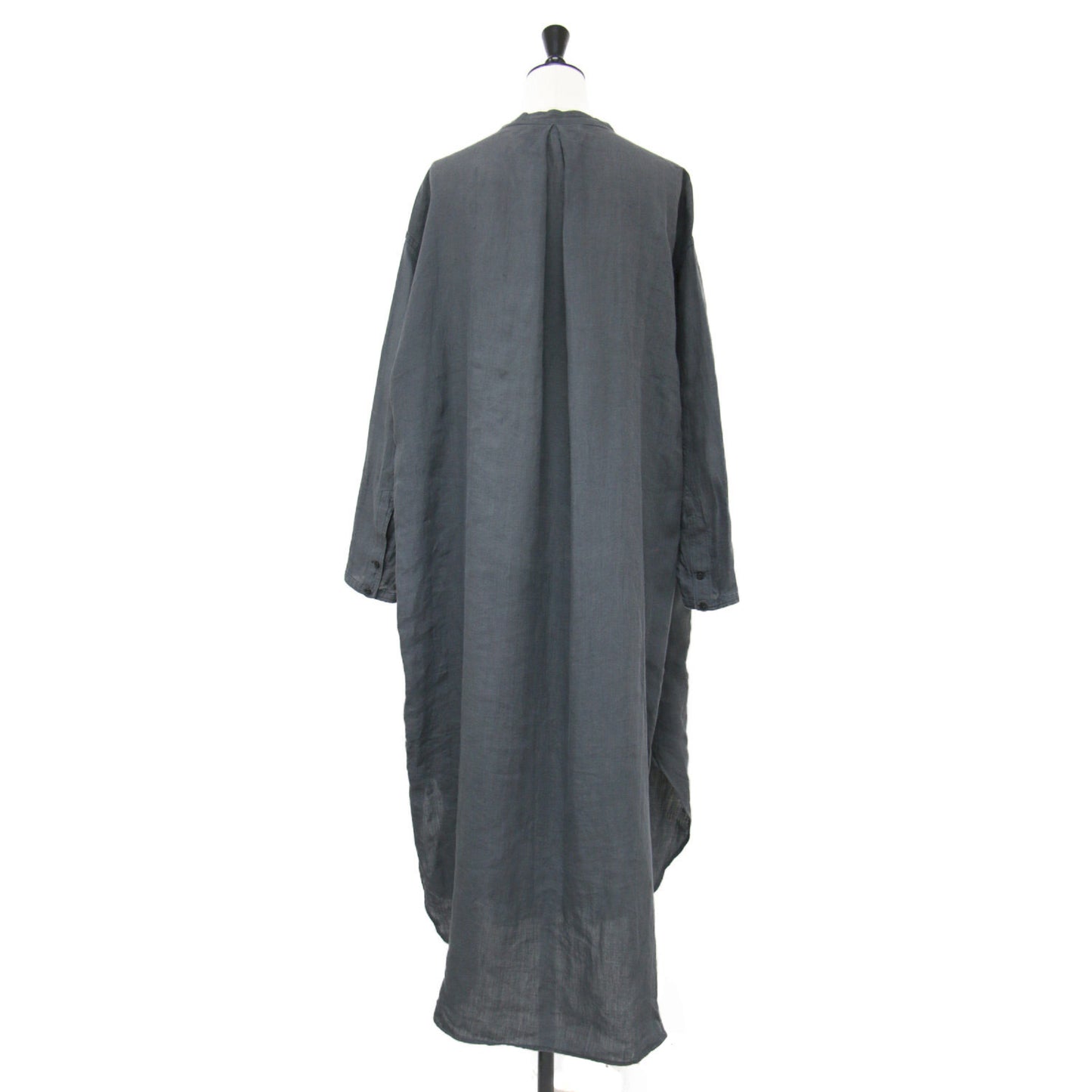 リネン ガウン シャツ / WASHER LINEN STACK GOWN ロング丈 長袖 バンドカラー