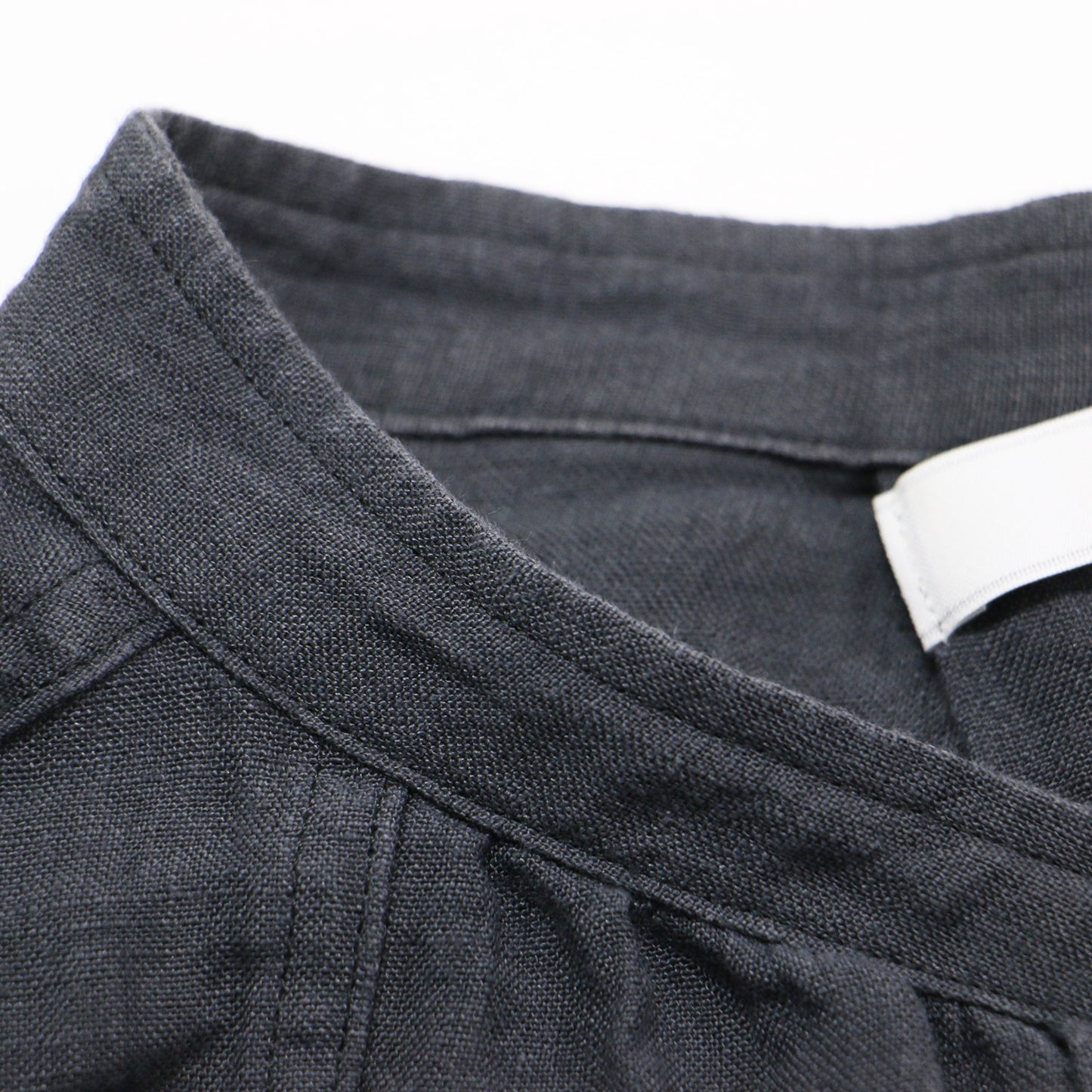 リネン ガウン シャツ / WASHER LINEN STACK GOWN ロング丈 長袖 バンドカラー
