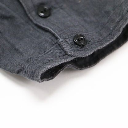 リネン ガウン シャツ / WASHER LINEN STACK GOWN ロング丈 長袖 バンドカラー