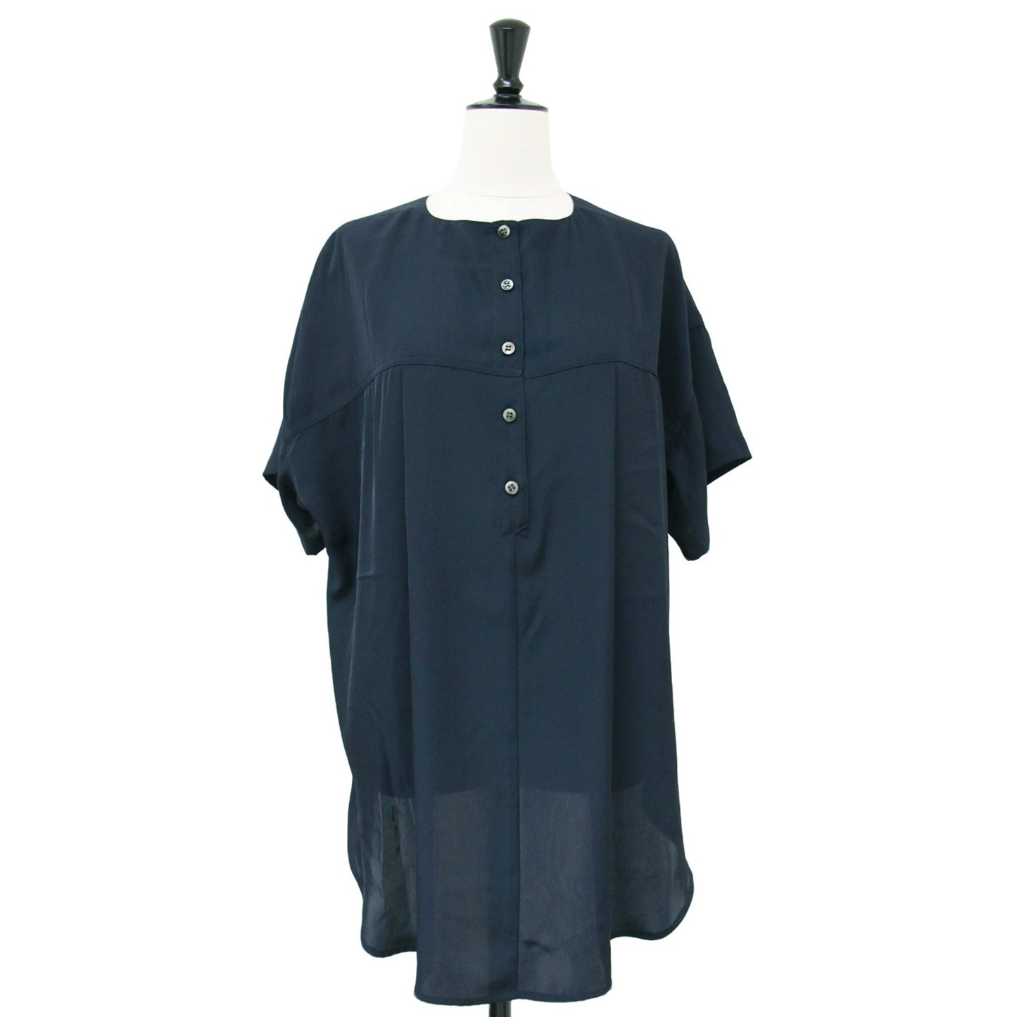 クルーネック 半袖 ブラウス / オーバーサイズ ドロップショルダー