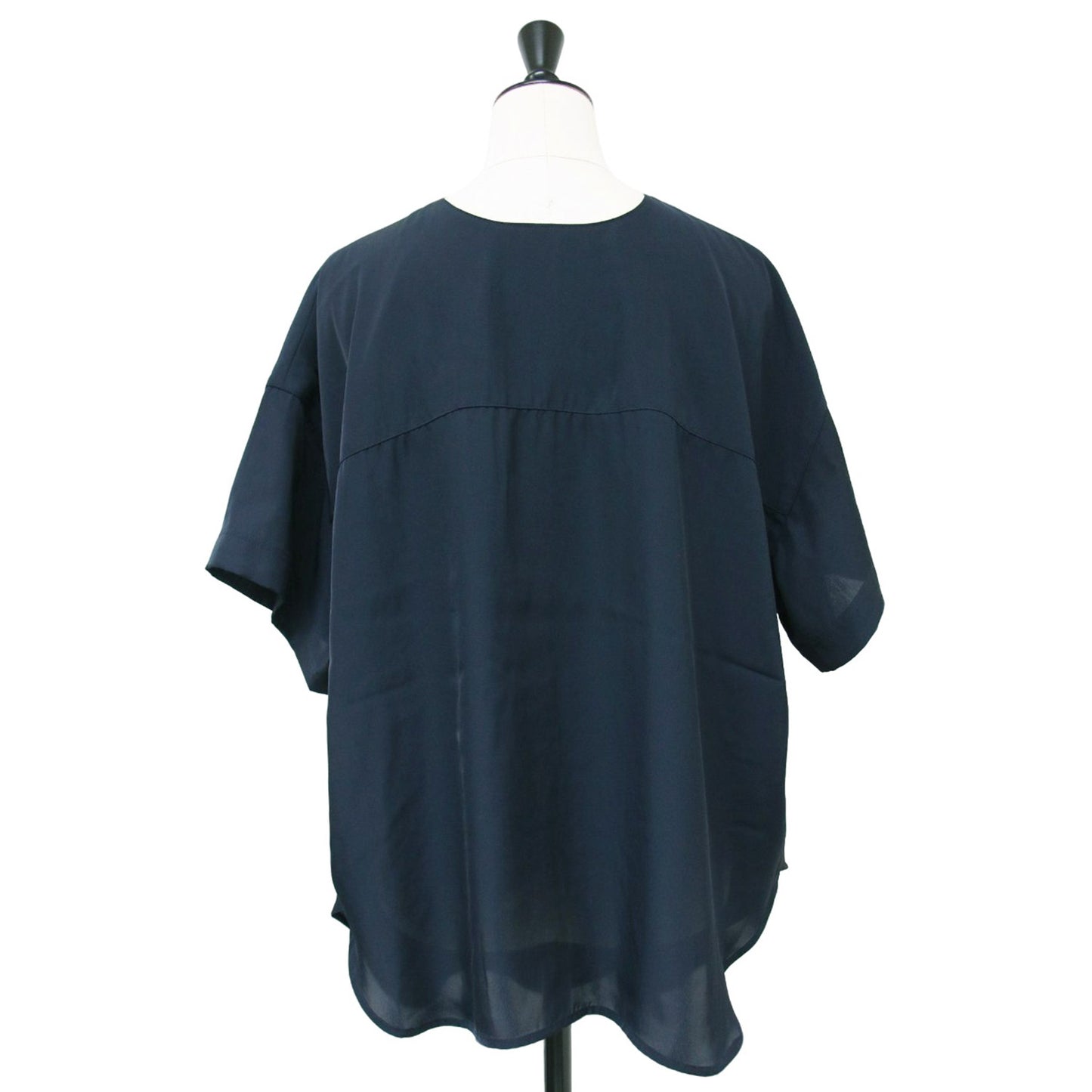 クルーネック 半袖 ブラウス / オーバーサイズ ドロップショルダー