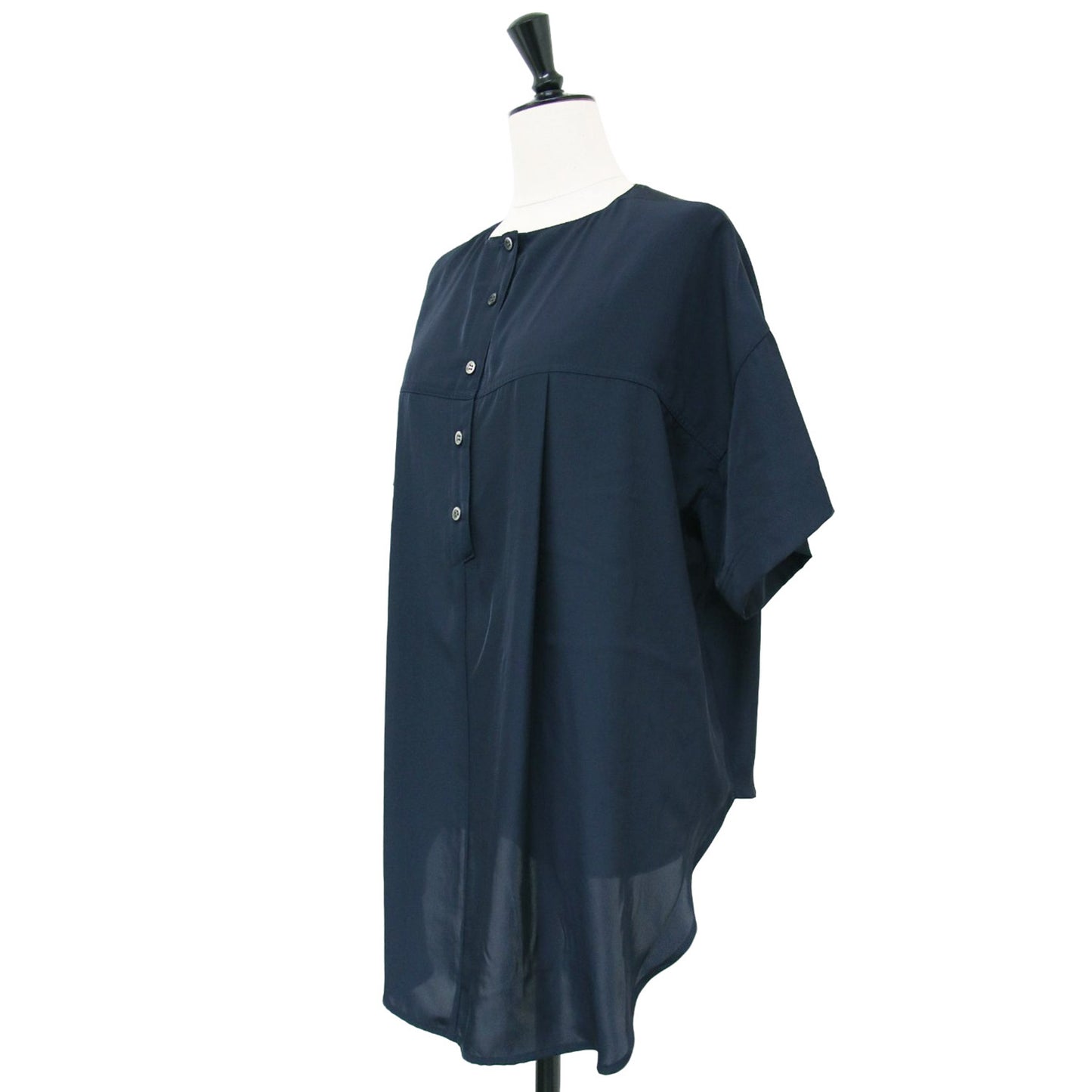 クルーネック 半袖 ブラウス / オーバーサイズ ドロップショルダー