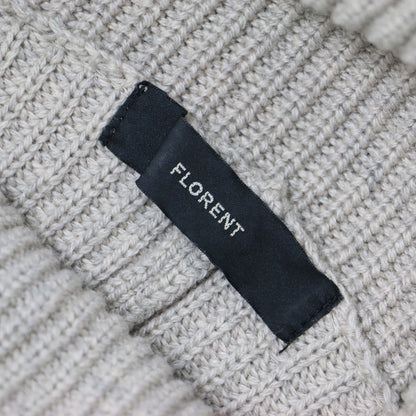 ハイネック コットン ウール ニット / Geelong Lambs Wool Hight Neck Sweater セーター 長袖 畦編み スリット