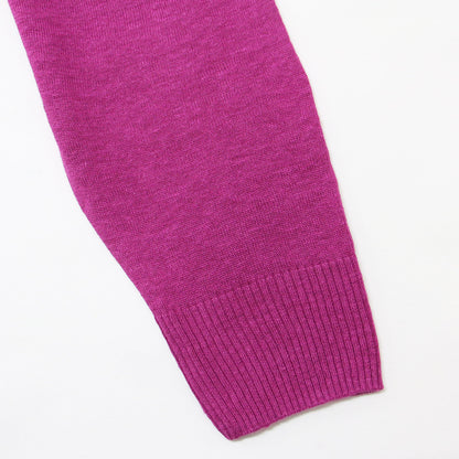 リネン Vネック プルオーバー / ニット 長袖 ドロップショルダー 241115