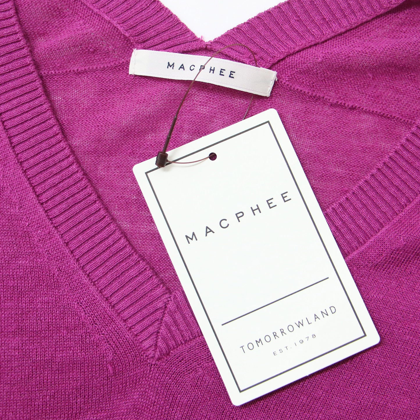 リネン Vネック プルオーバー / ニット 長袖 ドロップショルダー 241115