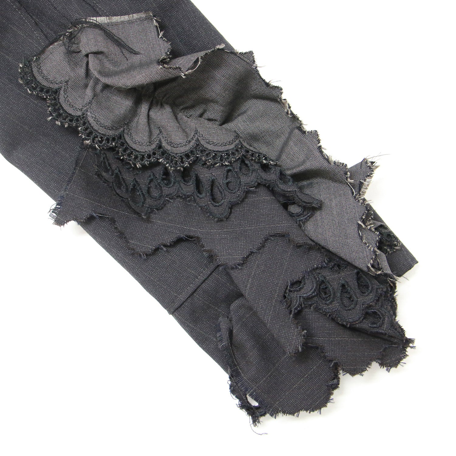 2000aw コムデギャルソン ウール ストライプ フリル付きジャケット