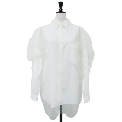 チュール コットン レイヤード シャツ / 長袖 ブラウス カットオフ