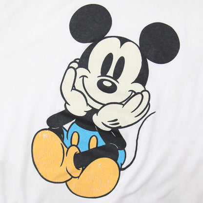 × Disney ミッキー スウェット / プルオーバー クルーネック 長袖 プリント 裏毛 コットン