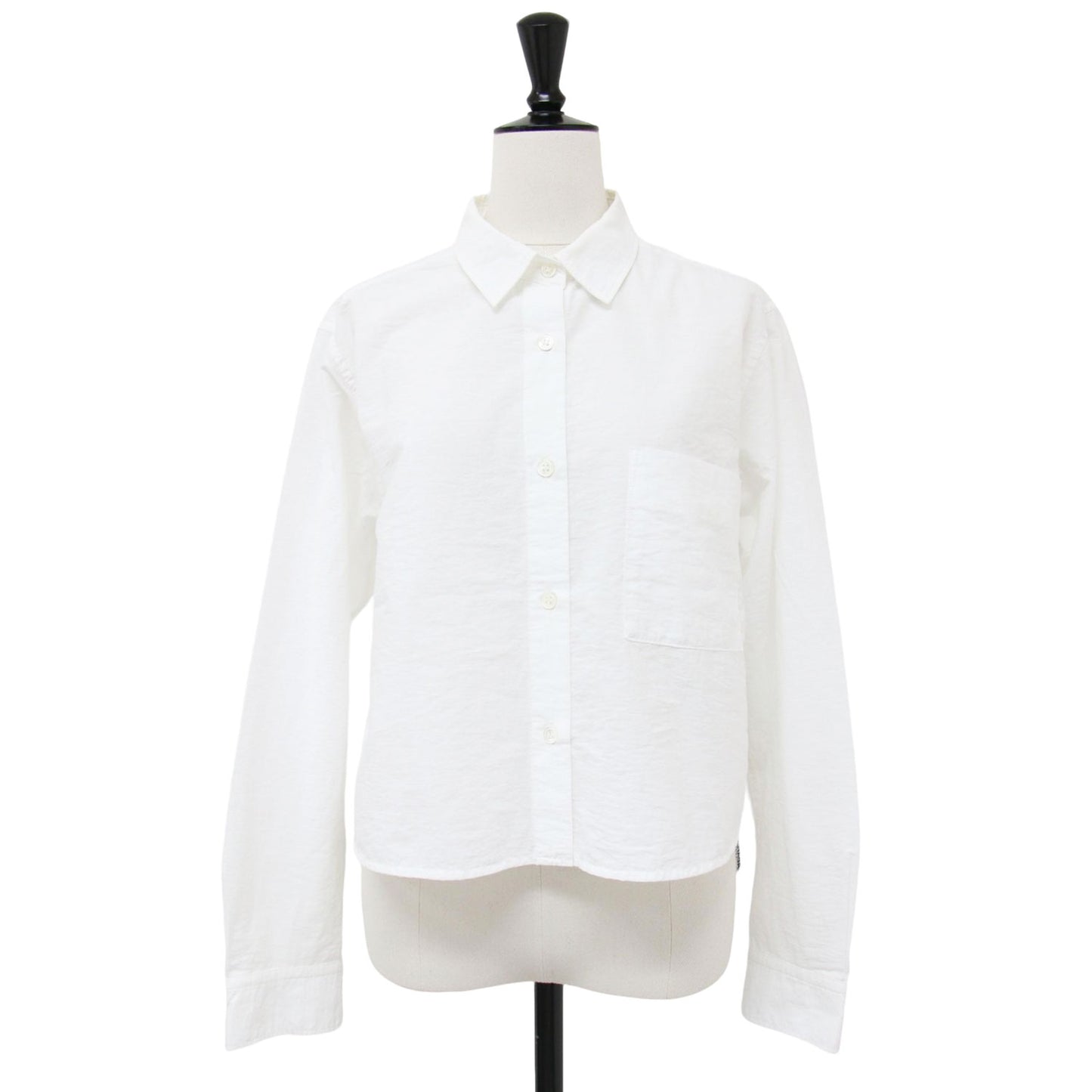 ショート シャツ / ブラウス 長袖 タンブラー加工 コットン ナイロン