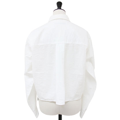 ショート シャツ / ブラウス 長袖 タンブラー加工 コットン ナイロン