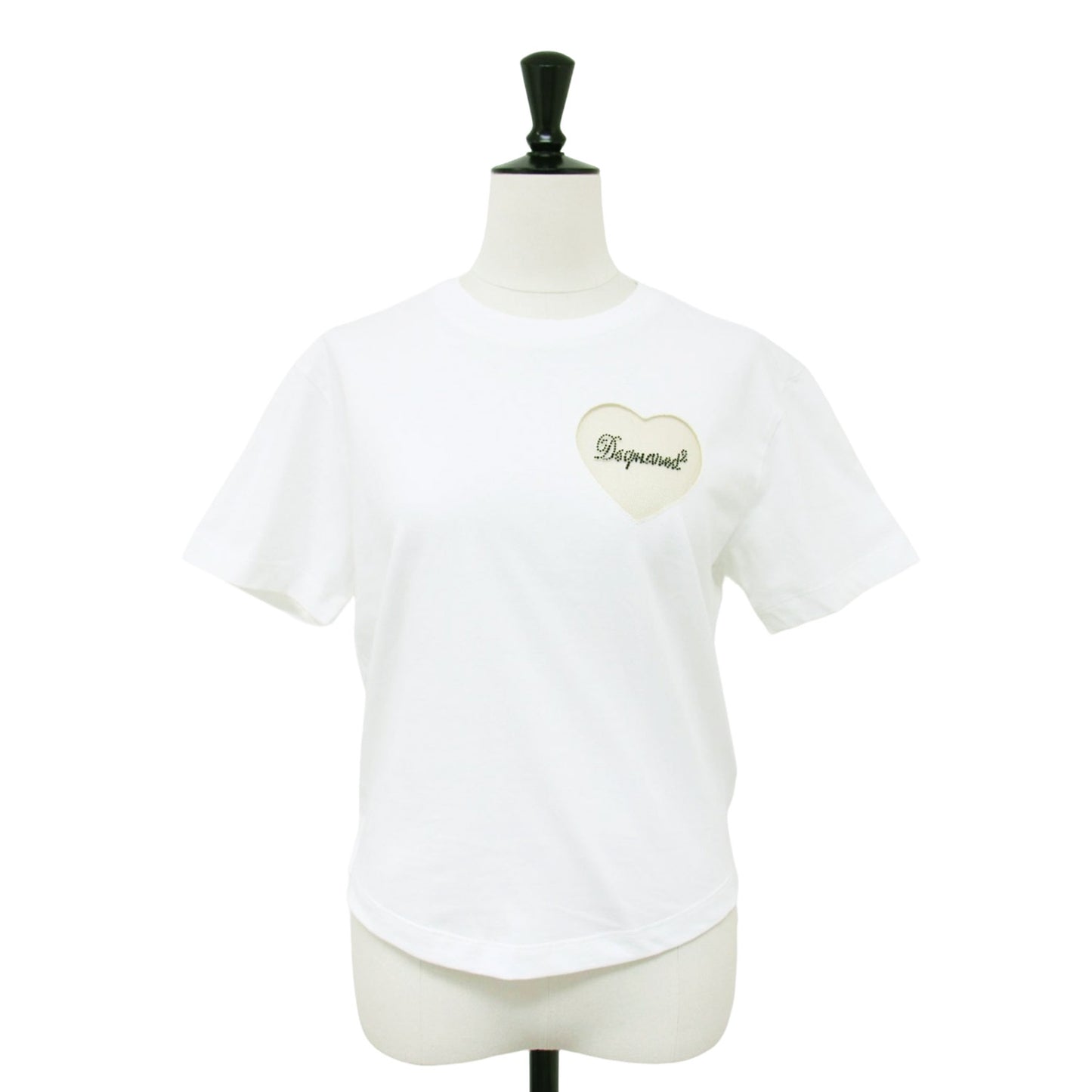 24春夏 ハート ロゴ ショートスリーブ Tシャツ S75GD0382 / 半袖 ラインストーン コットン