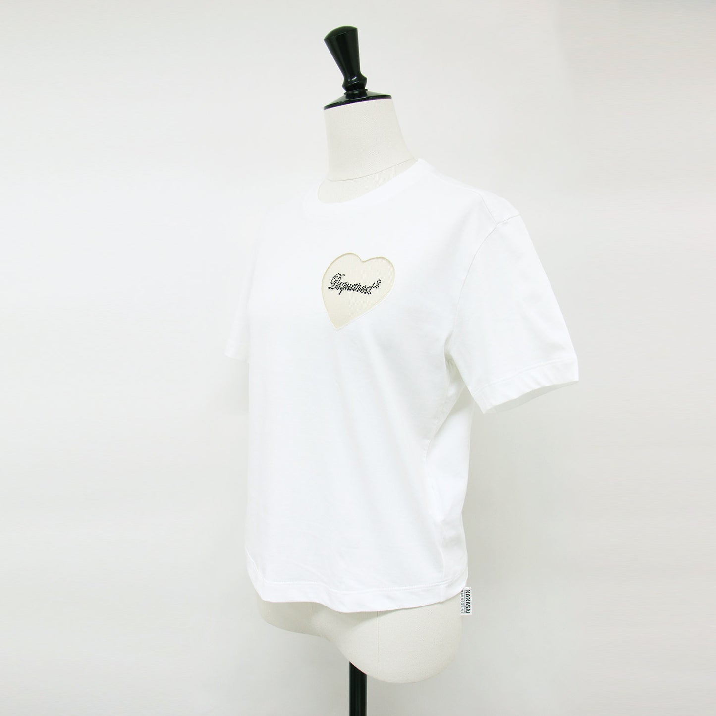 24春夏 ハート ロゴ ショートスリーブ Tシャツ S75GD0382 / 半袖 ラインストーン コットン