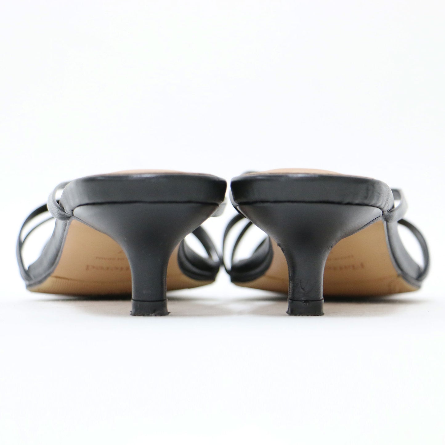 24春夏 レザー ス トラップ サンダル / EUNISA ミュール スクエアトゥ ピンヒール ノットデザイン