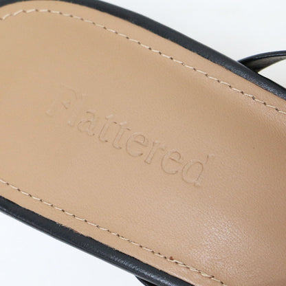 24春夏 レザー ス トラップ サンダル / EUNISA ミュール スクエアトゥ ピンヒール ノットデザイン