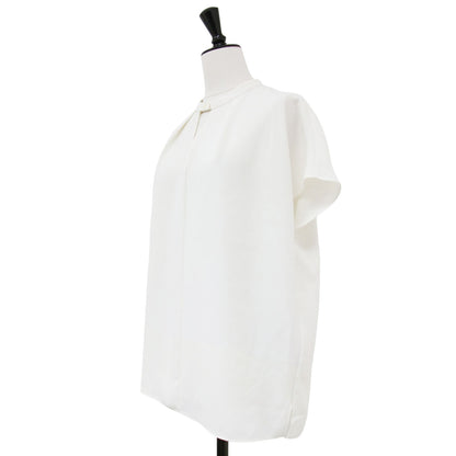 24春夏 バンドカラー フレンチスリーブ ブラウス / Marvine Chrissy Vスリット ストレッチ ウォッシャブル