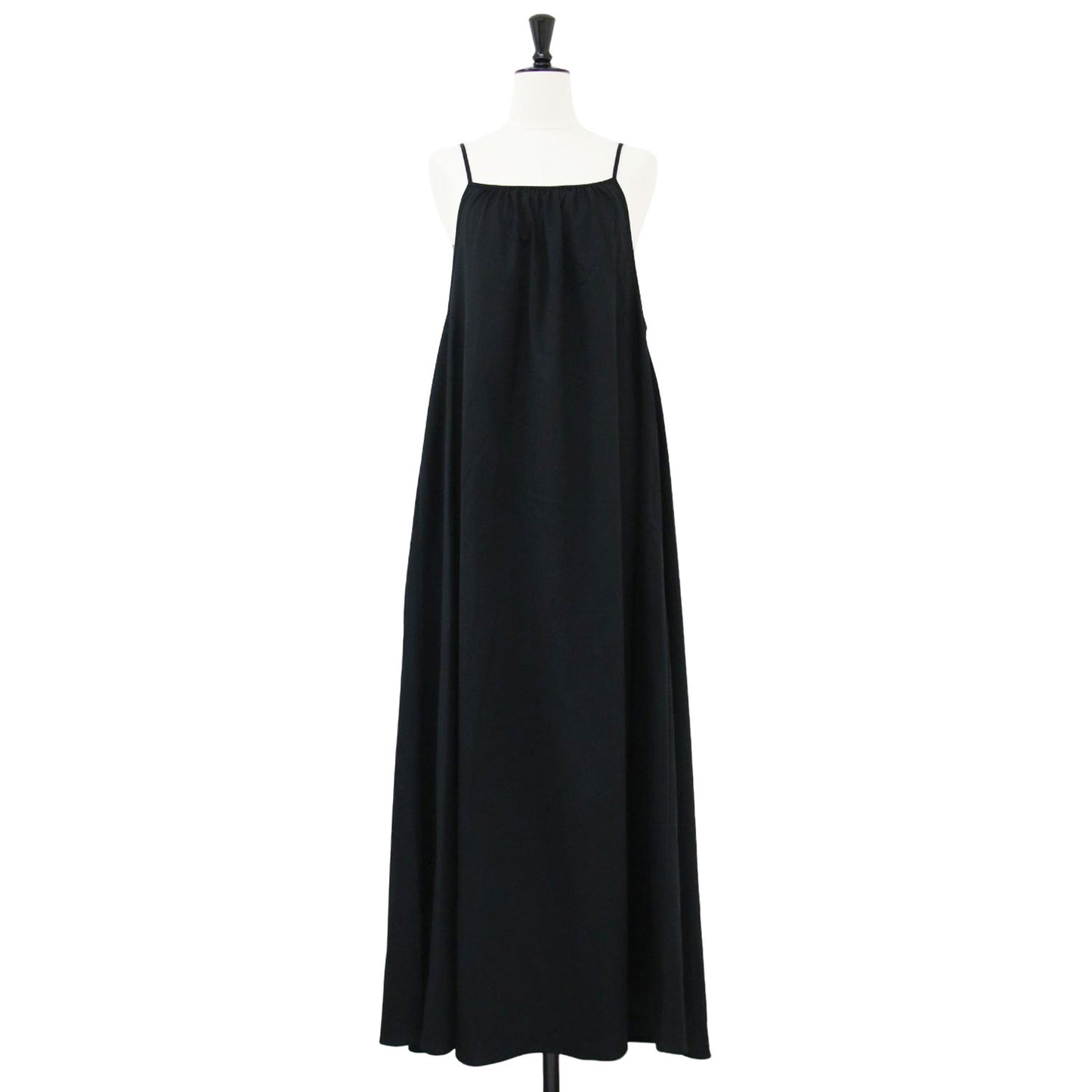 コットン ポリエステル トリコット キャミソール ワンピース / ロング丈 フレア ギャザー 241122