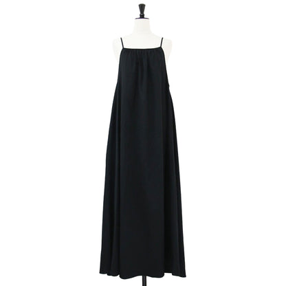 コットン ポリエステル トリコット キャミソール ワンピース / ロング丈 フレア ギャザー 241122