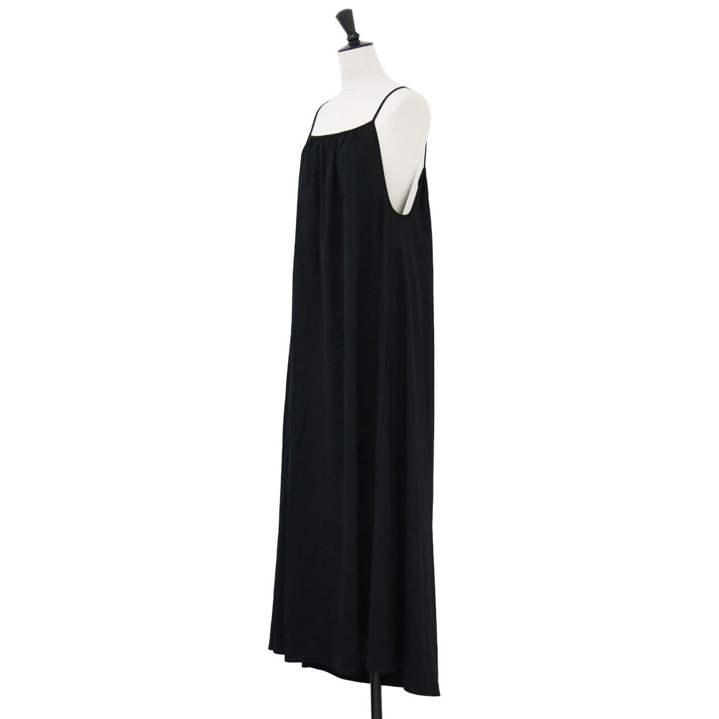 コットン ポリエステル トリコット キャミソール ワンピース / ロング丈 フレア ギャザー 241122