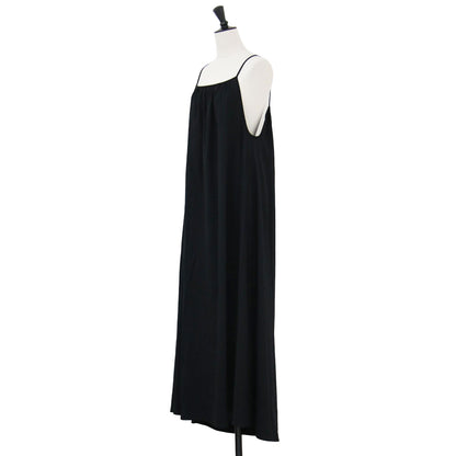 コットン ポリエステル トリコット キャミソール ワンピース / ロング丈 フレア ギャザー 241122