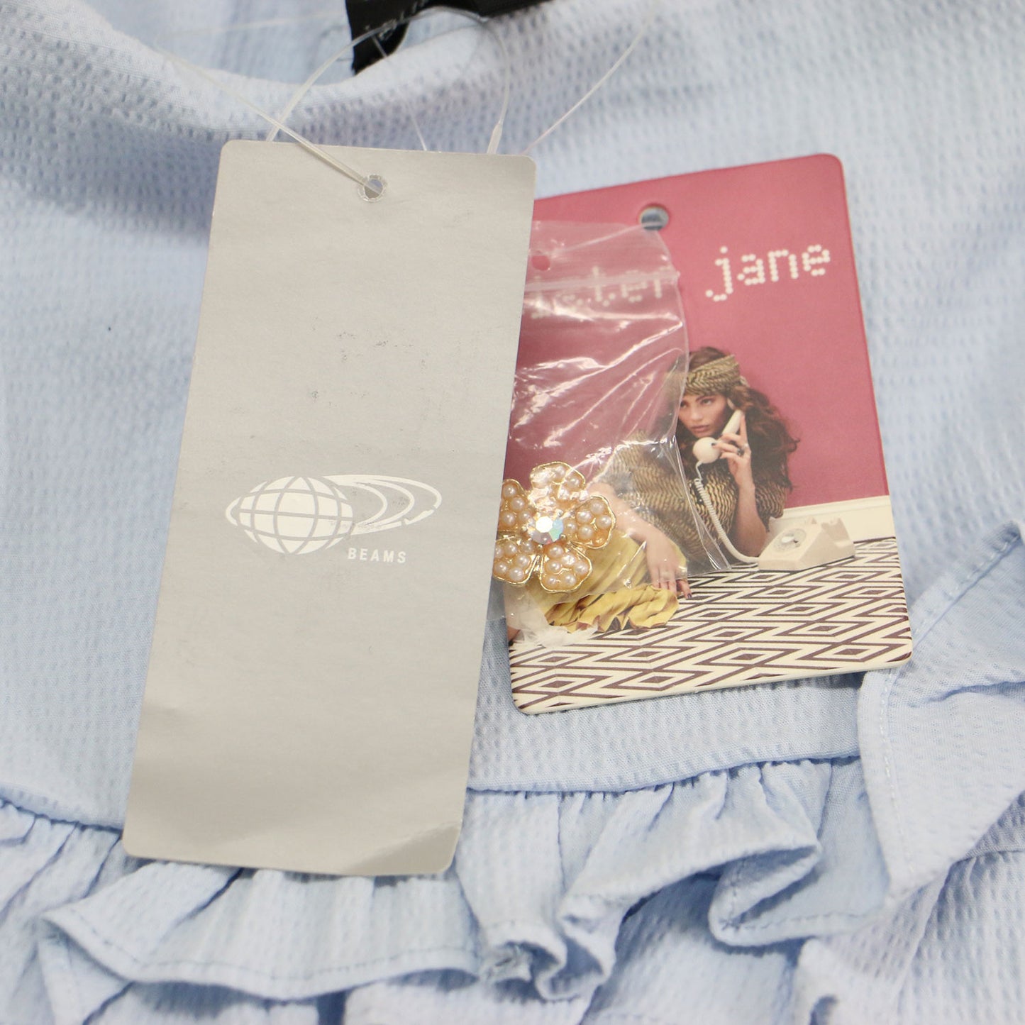 フリルカラー ブラウス / Notes Oversized Collar Blouse ノースリーブ ダブルカラー 襟 ビジュー釦