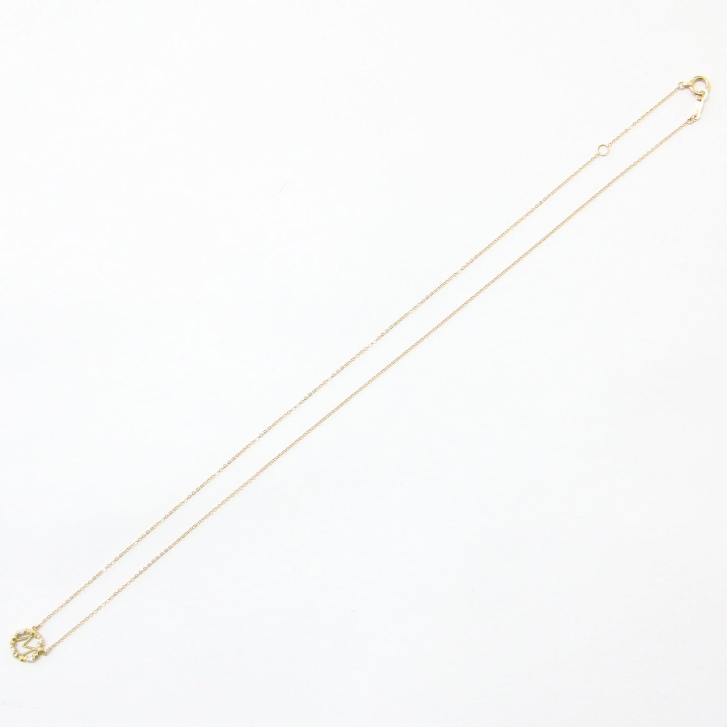 ストーンレメディ イニシャル ネックレス / チェーン M K18 YG 0.03ct ダイヤモンド