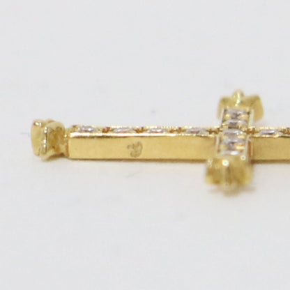 クレオ クロス パヴェ ネックレス / チェーン K18 YG 11粒 ダイヤモンド