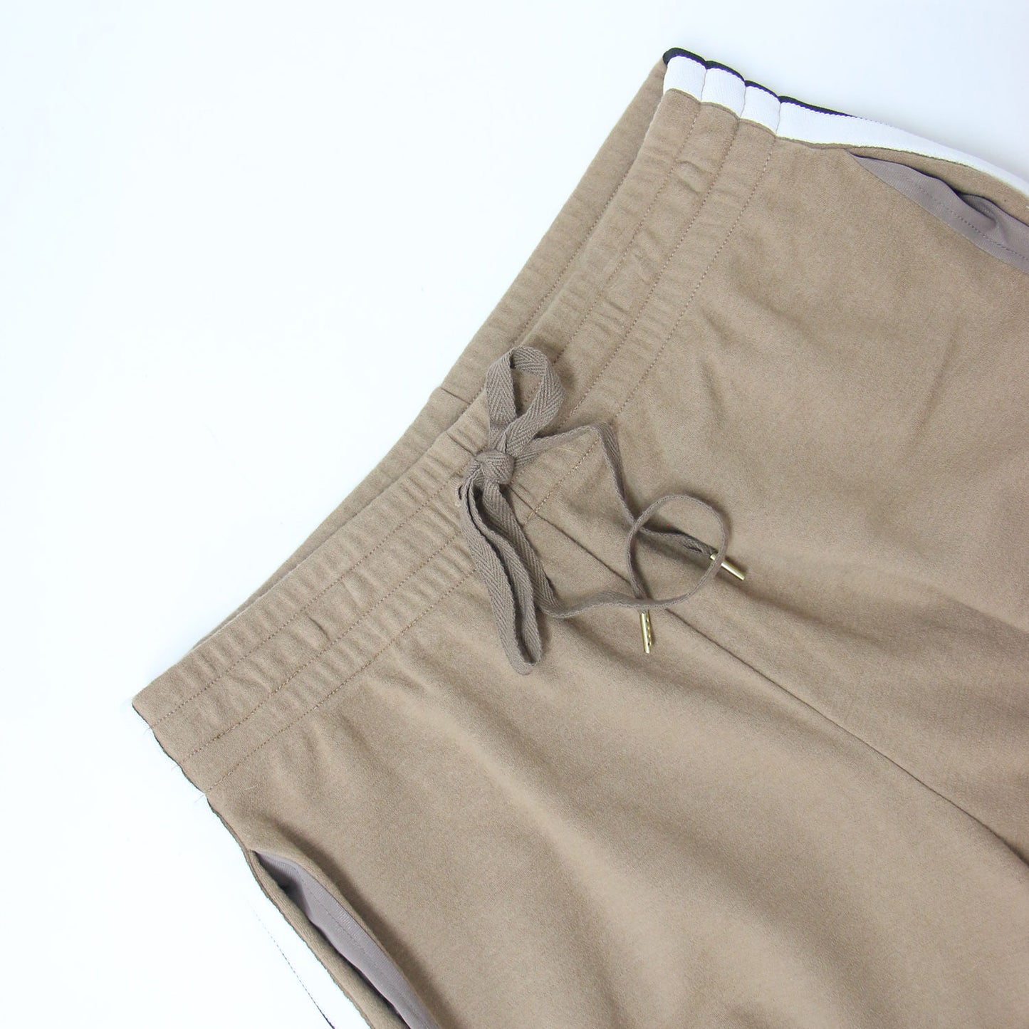 ジャージ ライン パンツ / ウエストゴム 裾ジップ付き ストレート ウール