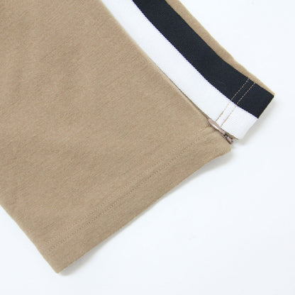 ジャージ ライン パンツ / ウエストゴム 裾ジップ付き ストレート ウール