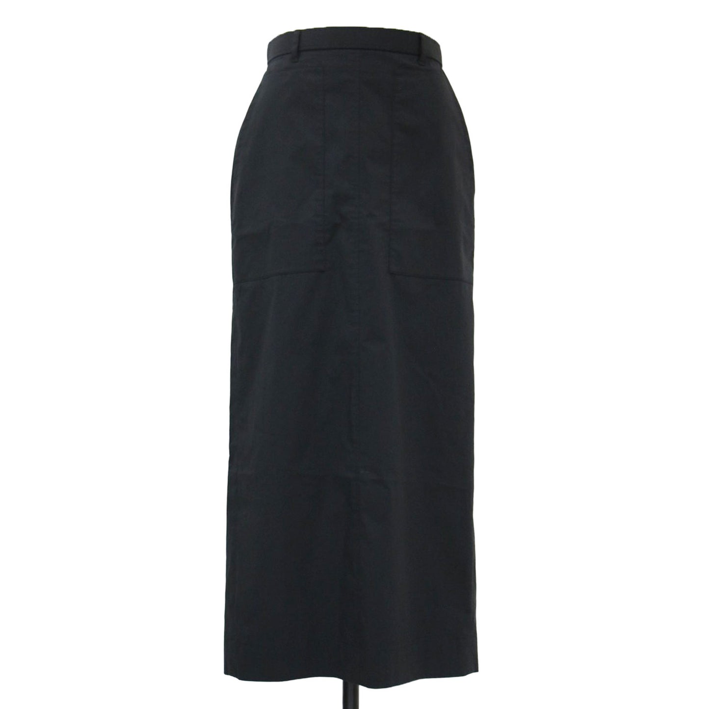 24秋冬 ロング カーゴ スカート / Tech Poplin Comet スリット パッチポケット ウエストゴム コットン