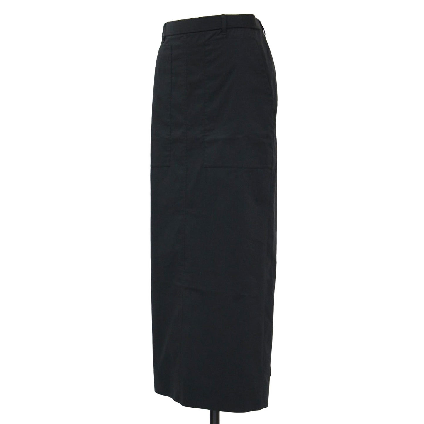 24秋冬 ロング カーゴ スカート / Tech Poplin Comet スリット パッチポケット ウエストゴム コットン