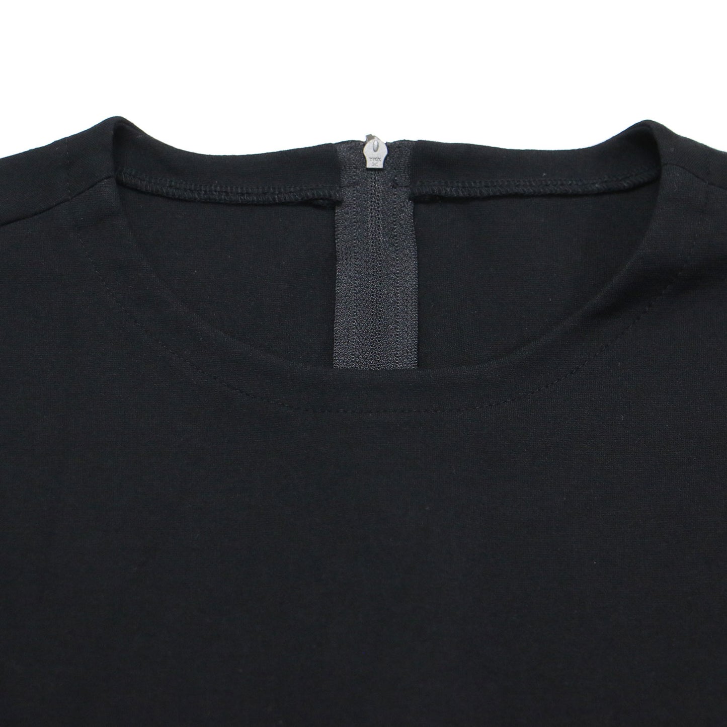 ウエスト切替 ノースリーブ ドレス / T-DRESS ワンピース クルーネック 膝丈 フレア タック