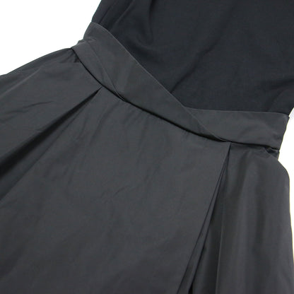 ウエスト切替 ノースリーブ ドレス / T-DRESS ワンピース クルーネック 膝丈 フレア タック