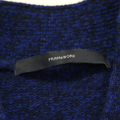 21秋冬 杢 ワイド Vネック カーディガン / ニット 長袖 膝丈 ドロップショルダー ウール