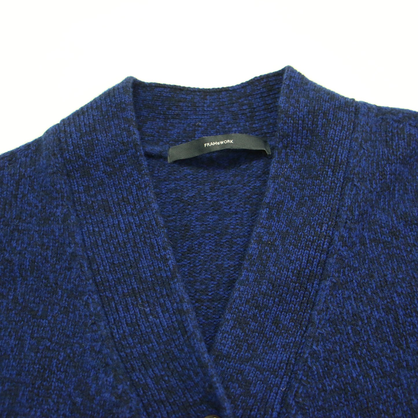 21秋冬 杢 ワイド Vネック カーディガン / ニット 長袖 膝丈 ドロップショルダー ウール