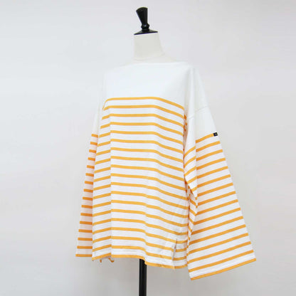 × Spick&Span 別注 ビッグ ボートネック プルオーバー / カットソー Tシャツ 長袖 ロングスリーブ ボーダー コットン