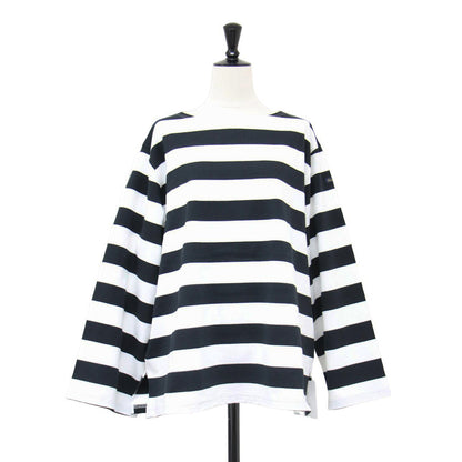× MICA&DEAL ワイド ボーダー プルオーバー / カットソー ロンT Tシャツ 長袖 ロングスリーブ コットン