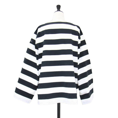 × MICA&DEAL ワイド ボーダー プルオーバー / カットソー ロンT Tシャツ 長袖 ロングスリーブ コットン