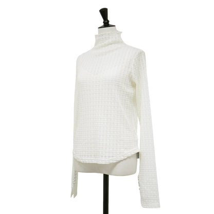 トリコットレース トップス / 長袖 ハイネック ストレッチ