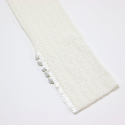 トリコットレース トップス / 長袖 ハイネック ストレッチ