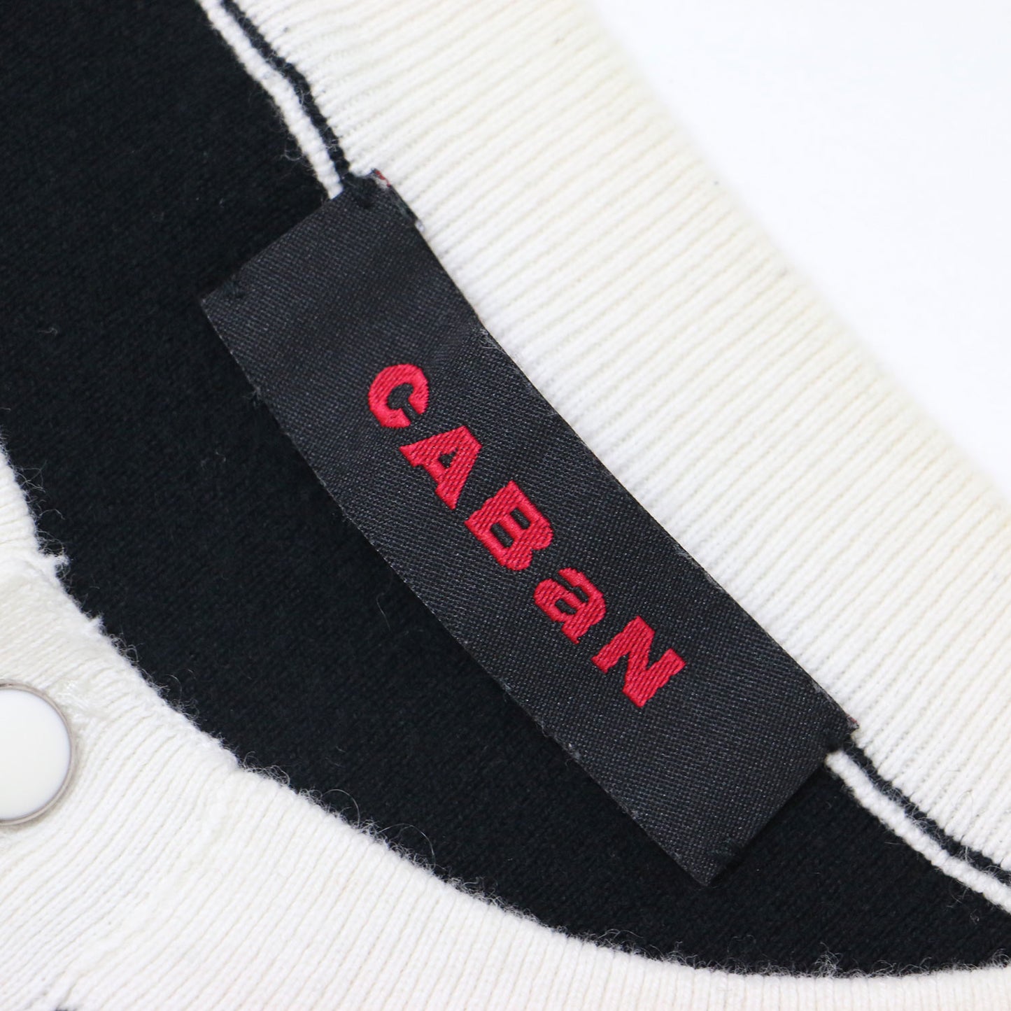 コットン カシミヤ バイカラー ハーフスリーブ カーディガン / ニット 半袖 五分袖 クルーネック パール ビーズ ロゴ