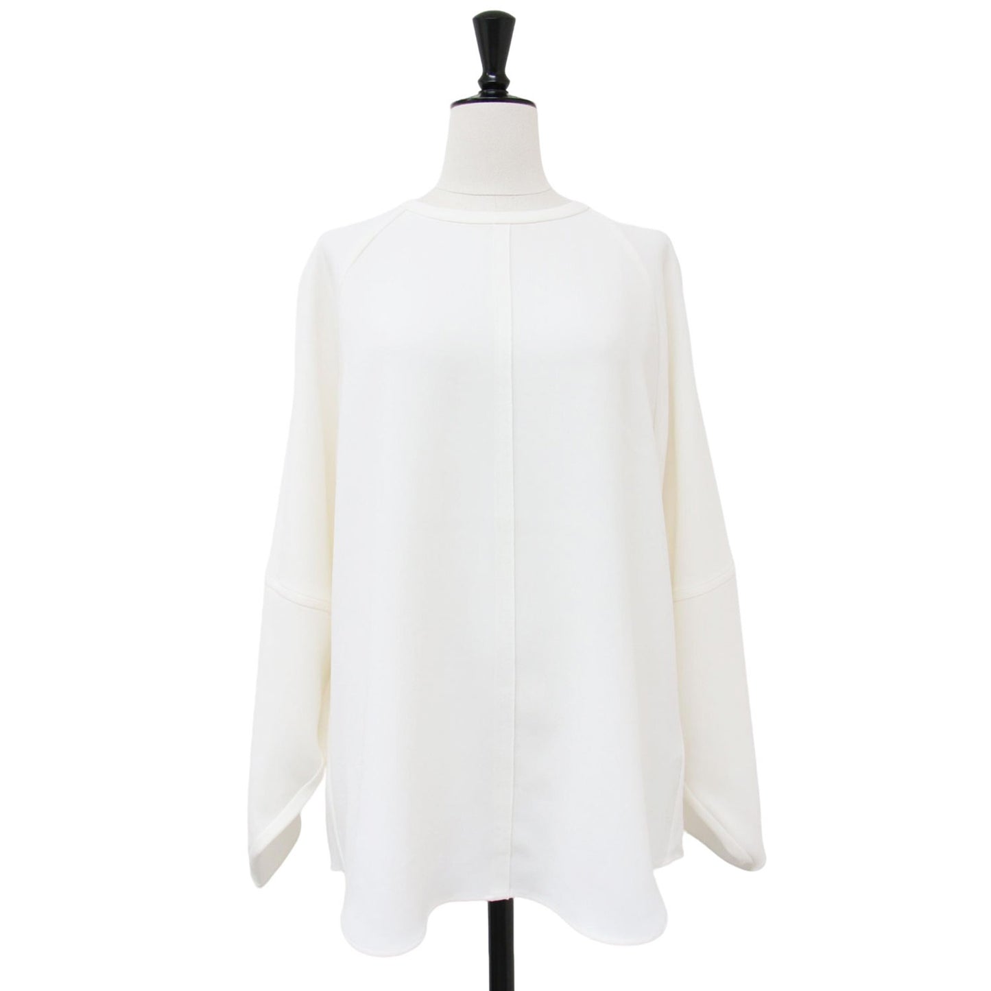 24春夏 アセテート ブラウス / 長袖 クルーネック プルオーバー ボリュームスリーブ