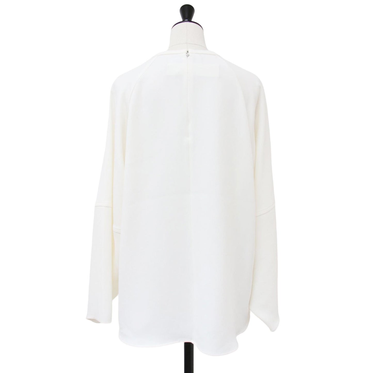 24春夏 アセテート ブラウス / 長袖 クルーネック プルオーバー ボリュームスリーブ