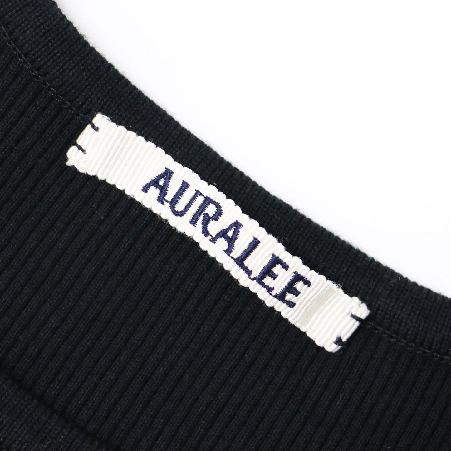 ハイゲージ リブ ノースリーブ ニット / クルーネック コットン プルオーバー