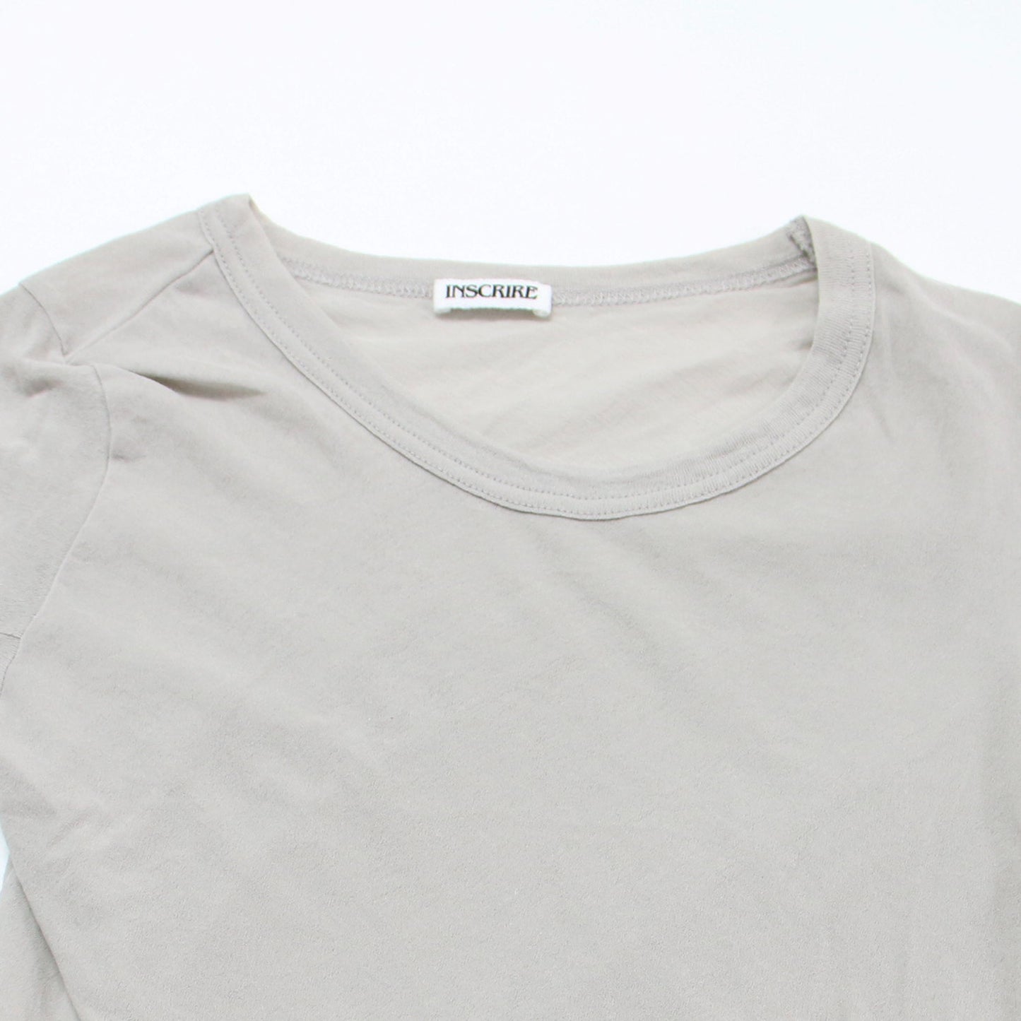 コットン スリット レイヤード Tシャツ / 半袖 クルーネック シアー アシンメトリー